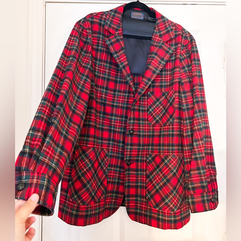 Vintage wool plaid blazer